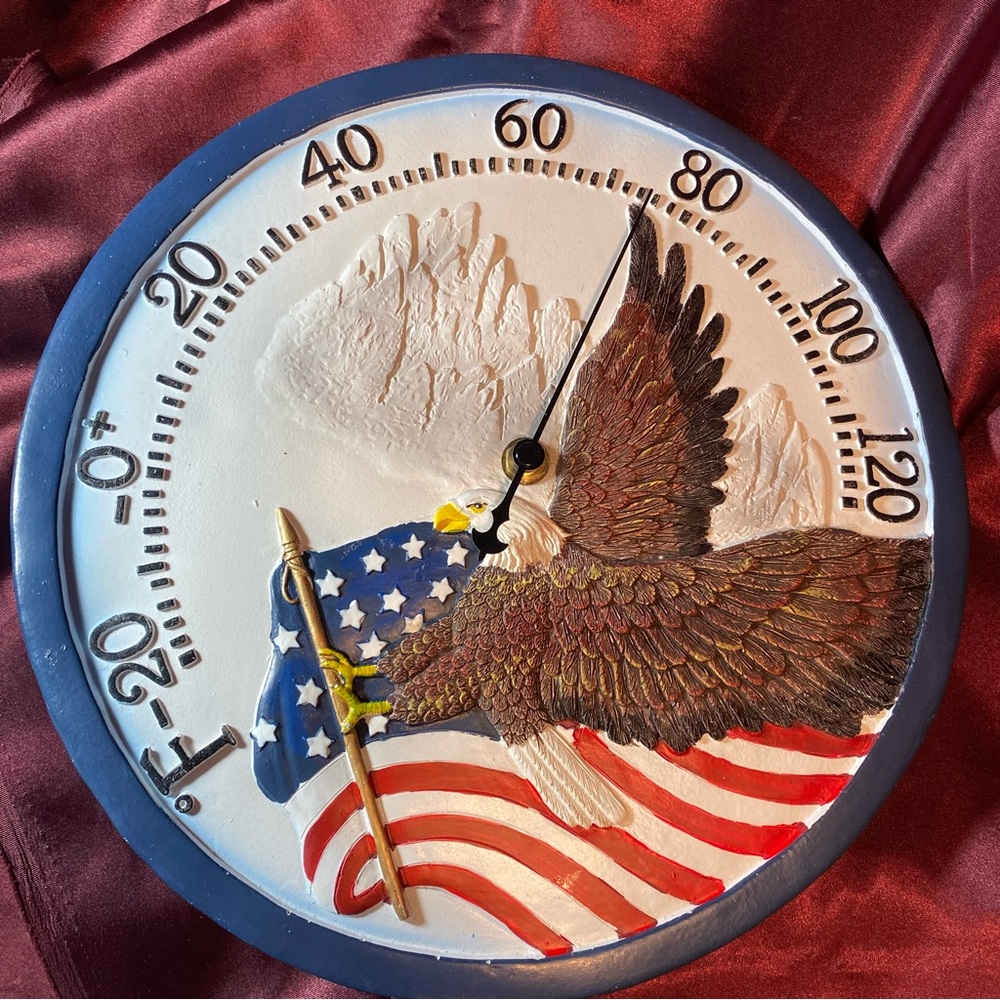 NIB Ceramic Eagle Indoor/Outdoor Thermometer ***